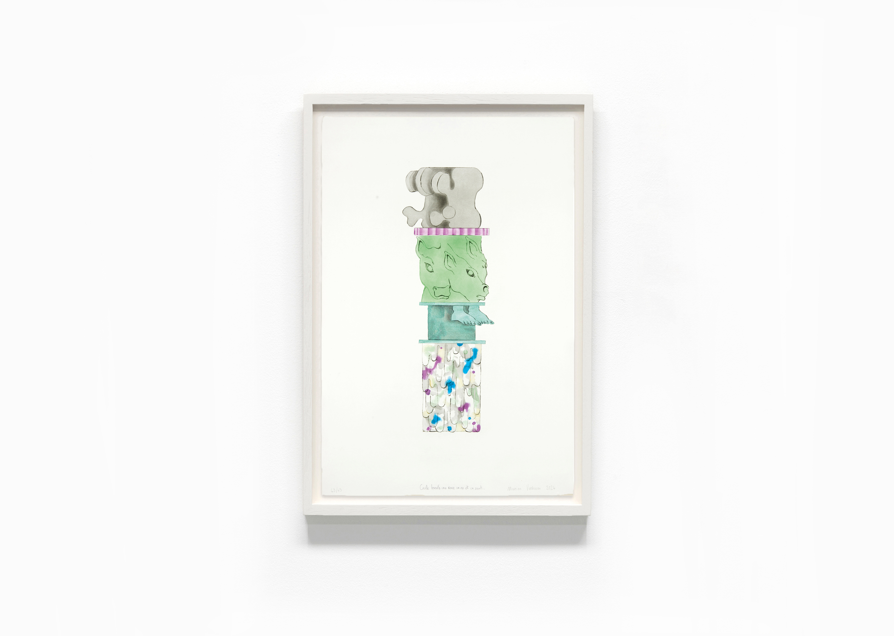 estampe Coule boeufs une roue un os et un saut Marion Verboom